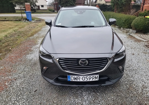 Mazda CX-3 cena 64900 przebieg: 106154, rok produkcji 2018 z Wrocław małe 326